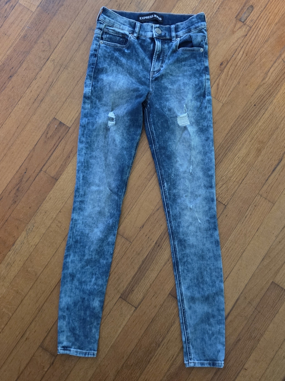 Express Skinny Jeans in Acid Blue Wash